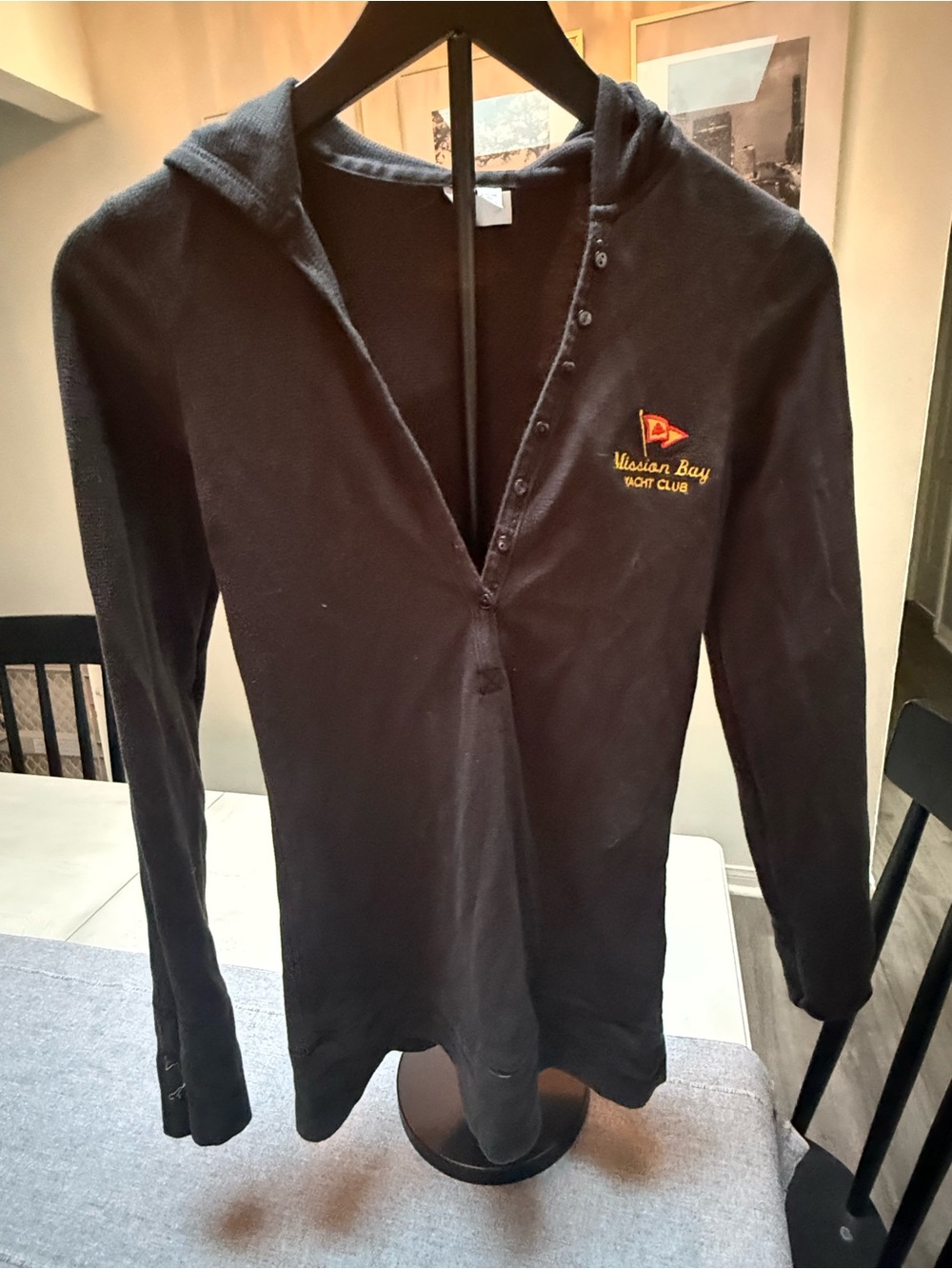 Mission Bay Yacht Club Women’s Black Hooded Long-Sleeve Pullover